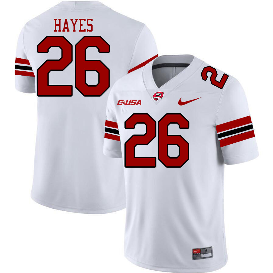Western Kentucky Hilltoppers #26 Jarvis Hayes College Football Jerseys Stitched Sale-White